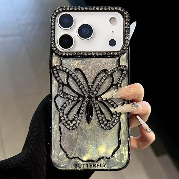 For iPhone 17 Pro Max Butterfly Electroplating TPU Phone Case with Epoxy Cardboard