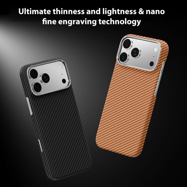 For iPhone 17 Pro Max 600D Fine Grain Series Carbon Fiber MagSafe Phone Case