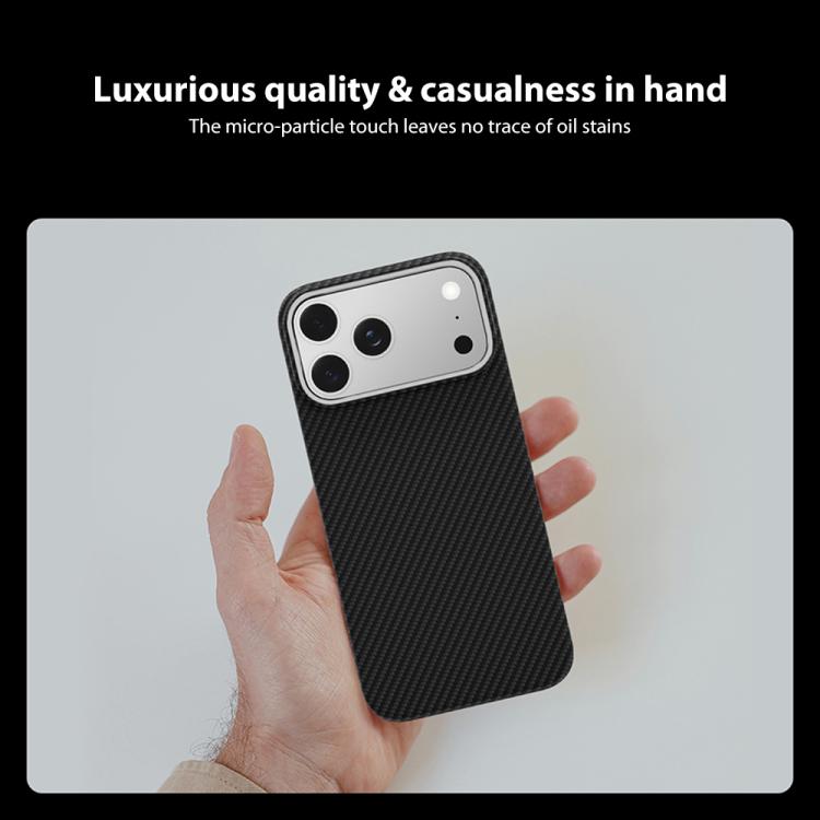 For iPhone 17 Pro Max 600D Fine Grain Series Carbon Fiber MagSafe Phone Case