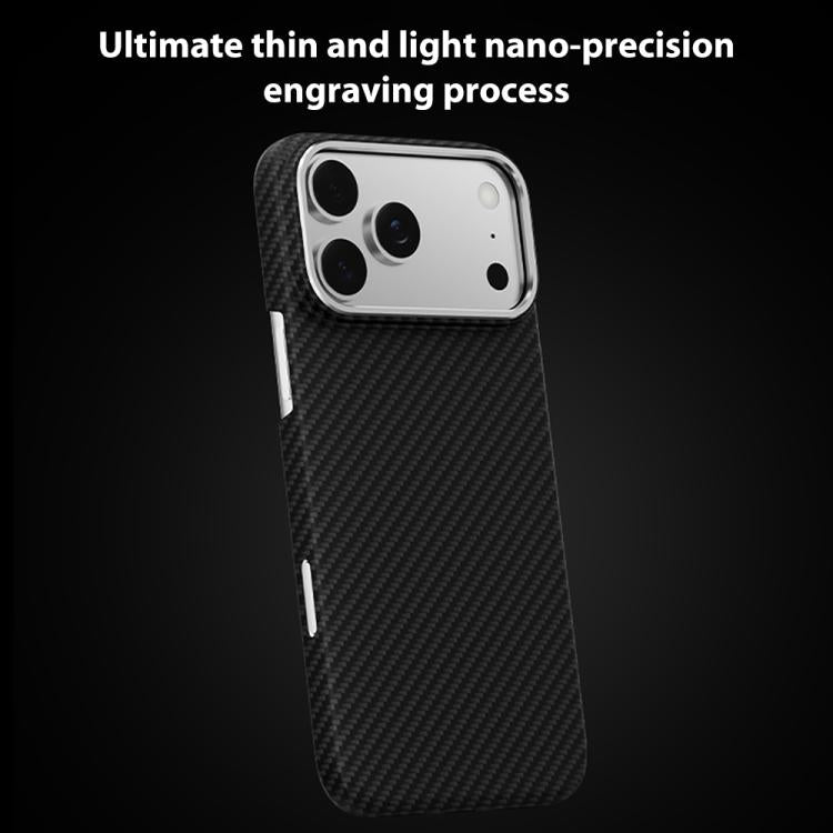 For iPhone 17 Pro Max 600D Fine Grain Series Carbon Fiber MagSafe Phone Case