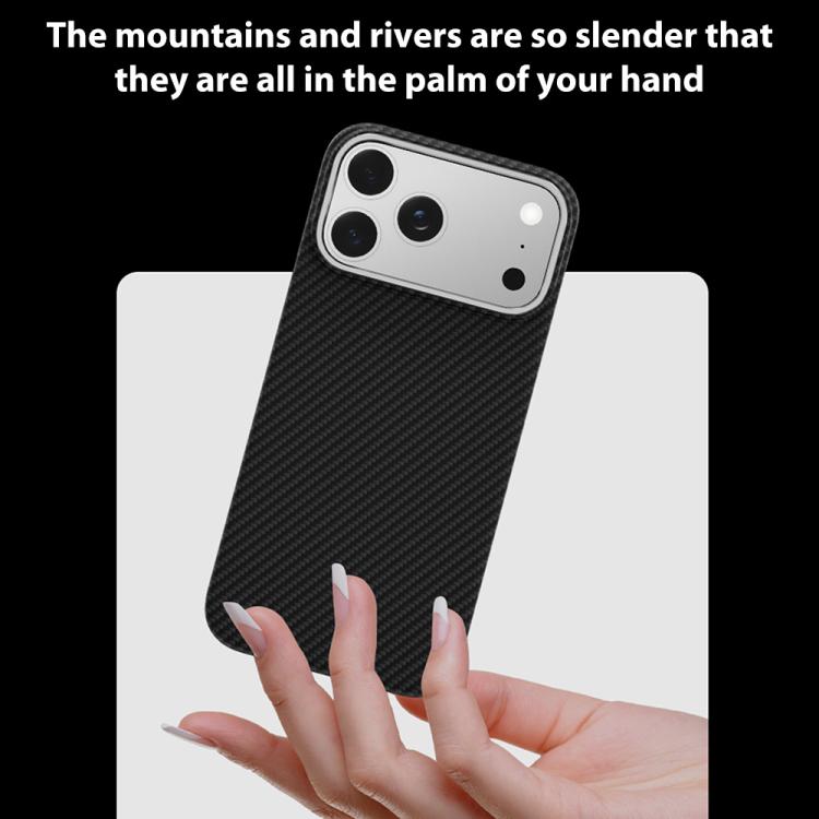 For iPhone 17 Pro Max 600D Fine Grain Series Carbon Fiber MagSafe Phone Case