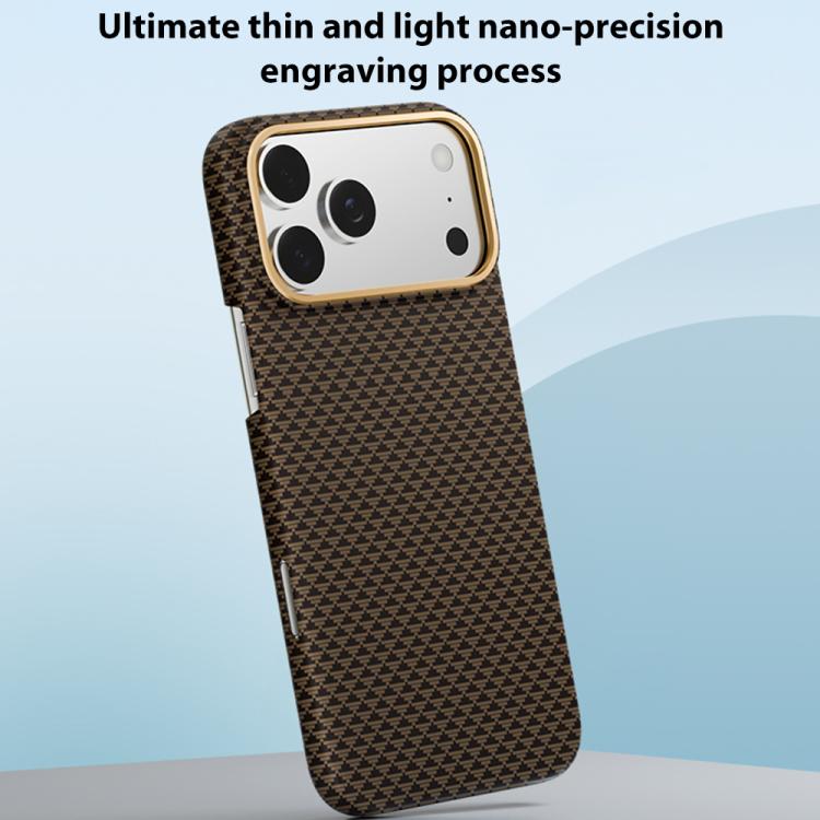 For iPhone 17 Pro Max Metal Frame Nanofiber MagSafe Magnetic Phone Case