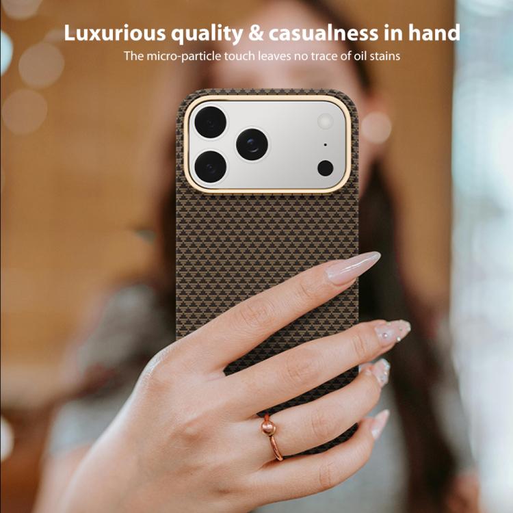 For iPhone 17 Pro Max Metal Frame Nanofiber MagSafe Magnetic Phone Case