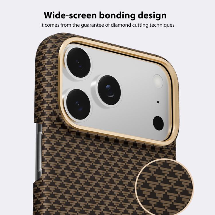 For iPhone 17 Pro Max Metal Frame Nanofiber MagSafe Magnetic Phone Case