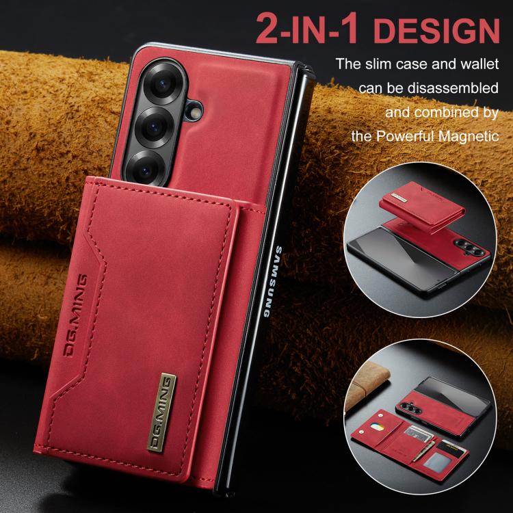 For Galaxy Z Fold7 5G DG.MING M2 Series 3-Fold Multi Card Bag hybrid Magnetic Phone Case with Long Lanyard