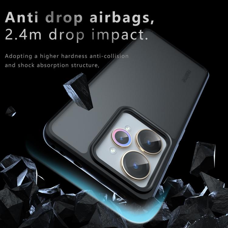 For Realme 15 / 15 Pro 5G Armor Big Pore PC Hybrid TPU Phone Case - Frosted Black