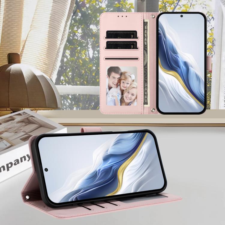 For Nothing Phone 3a Pro Embossed Heart Cat Leather Phone Case with Hand Strap
