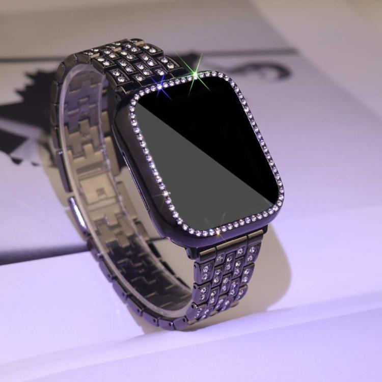 For Apple Watch Series 40mm xDfind Bling Diamond Jewelry Metal Watch Band with Case