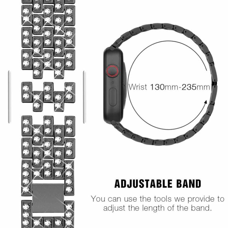 For Apple Watch Series 41mm xDfind Bling Diamond Jewelry Metal Watch Band with Case