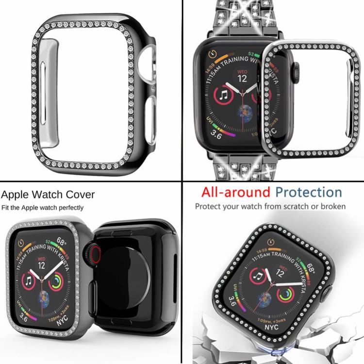 For Apple Watch Series 41mm xDfind Bling Diamond Jewelry Metal Watch Band with Case