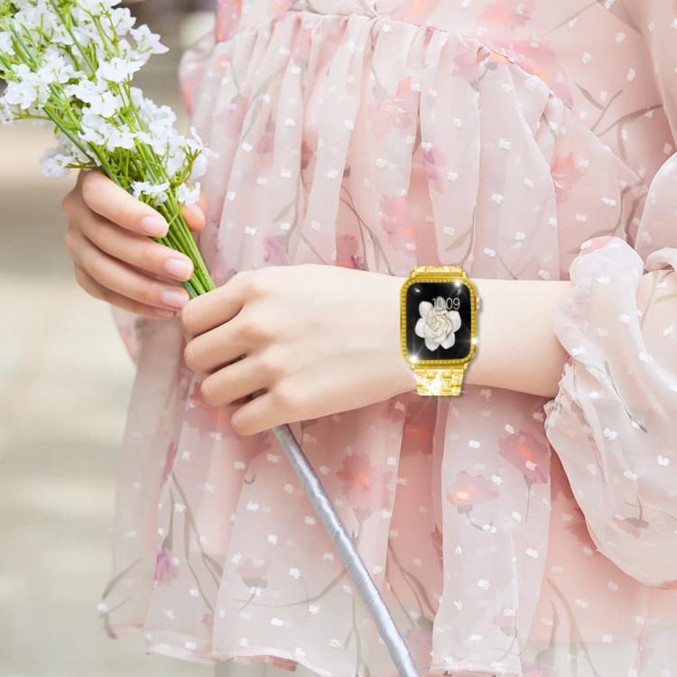 For Apple Watch Series 38mm xDfind Bling Diamond Jewelry Metal Watch Band with Case