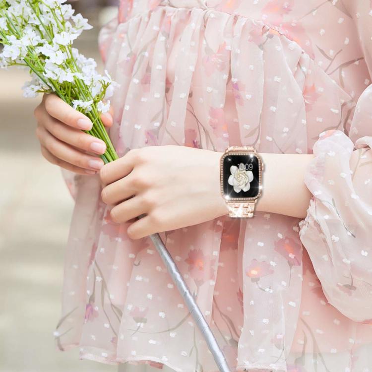 For Apple Watch Series 38mm xDfind Bling Diamond Jewelry Metal Watch Band with Case