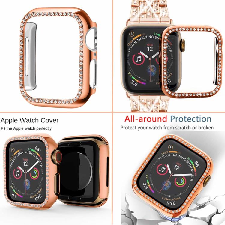 For Apple Watch Series 42mm xDfind Bling Diamond Jewelry Metal Watch Band with Case