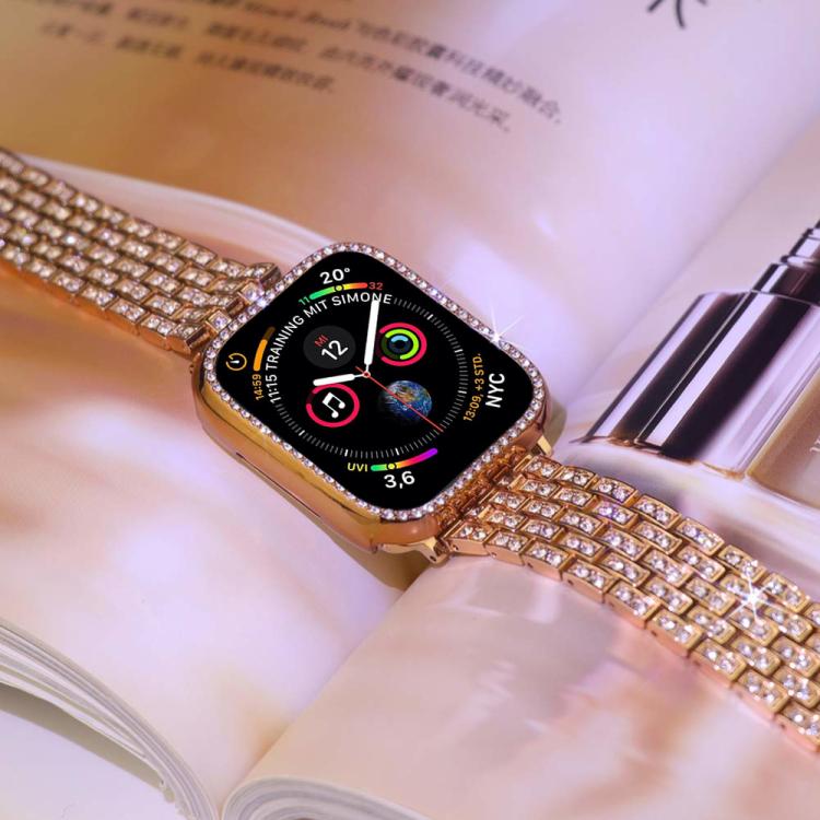 For Apple Watch Series 42mm xDfind Bling Diamond Jewelry Metal Watch Band with Case