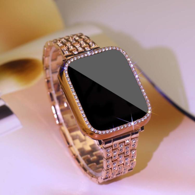 For Apple Watch Series 42mm xDfind Bling Diamond Jewelry Metal Watch Band with Case