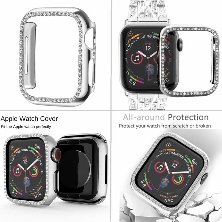 For Apple Watch Series 42mm xDfind Bling Diamond Jewelry Metal Watch Band with Case