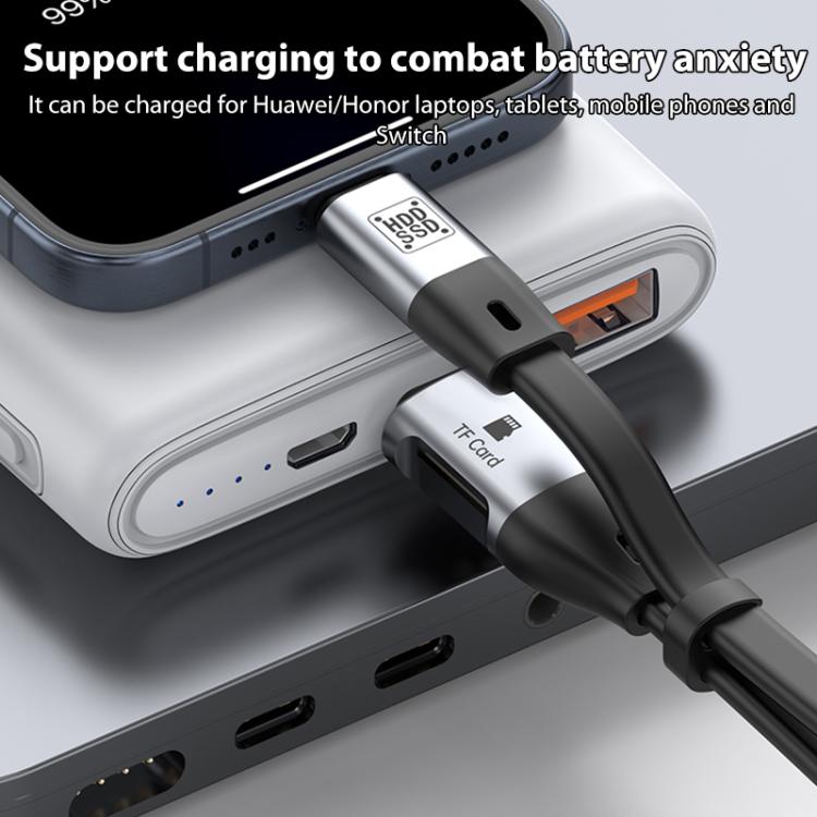 OTG Type-C to Type-C USB3.1 Gen2 High Speed Charging Cable with Card Reader, Length:20cm - Black