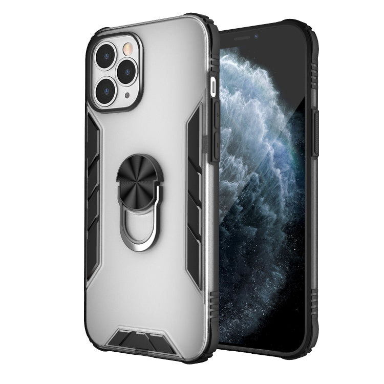 For iPhone 12 Pro Max Magnetic Frosted PC + Matte TPU Shockproof Case with Ring Holder