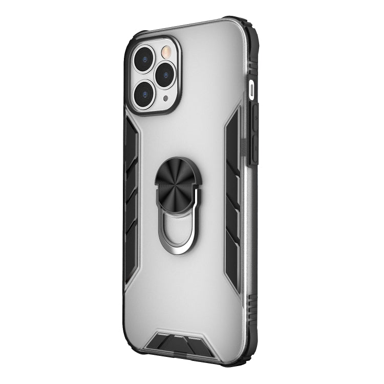 For iPhone 12 Pro Max Magnetic Frosted PC + Matte TPU Shockproof Case with Ring Holder
