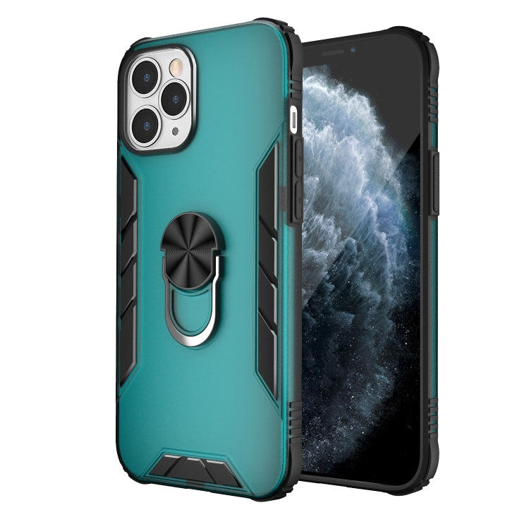 For iPhone 12 Pro Max Magnetic Frosted PC + Matte TPU Shockproof Case with Ring Holder