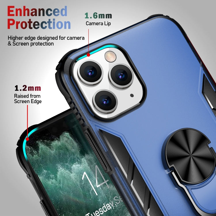 For iPhone 12 Pro Max Magnetic Frosted PC + Matte TPU Shockproof Case with Ring Holder