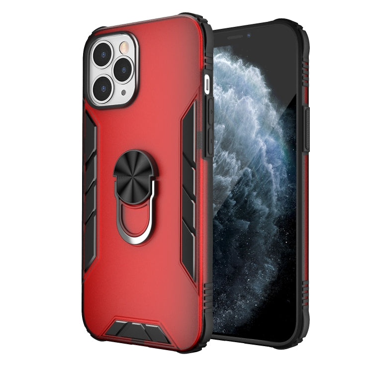 For iPhone 12 Pro Max Magnetic Frosted PC + Matte TPU Shockproof Case with Ring Holder