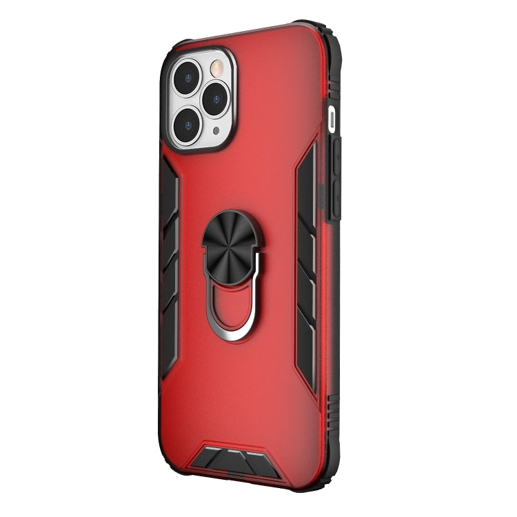 For iPhone 12 Pro Max Magnetic Frosted PC + Matte TPU Shockproof Case with Ring Holder