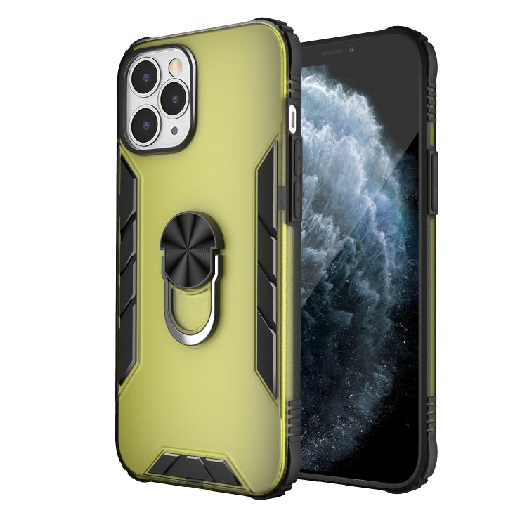 For iPhone 12 Pro Max Magnetic Frosted PC + Matte TPU Shockproof Case with Ring Holder