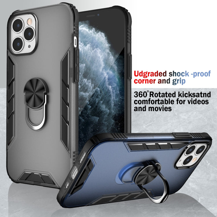 For iPhone 12 Pro Max Magnetic Frosted PC + Matte TPU Shockproof Case with Ring Holder