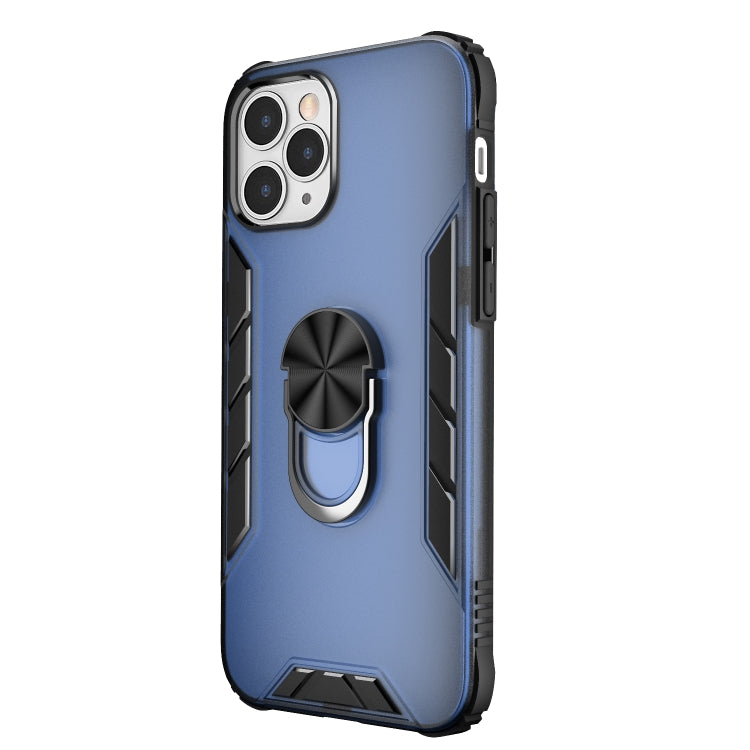 For iPhone 12 / 12 Pro Magnetic Frosted PC + Matte TPU Shockproof Case with Ring Holder
