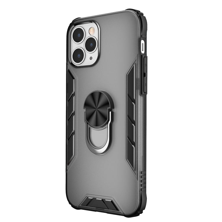 For iPhone 12 / 12 Pro Magnetic Frosted PC + Matte TPU Shockproof Case with Ring Holder