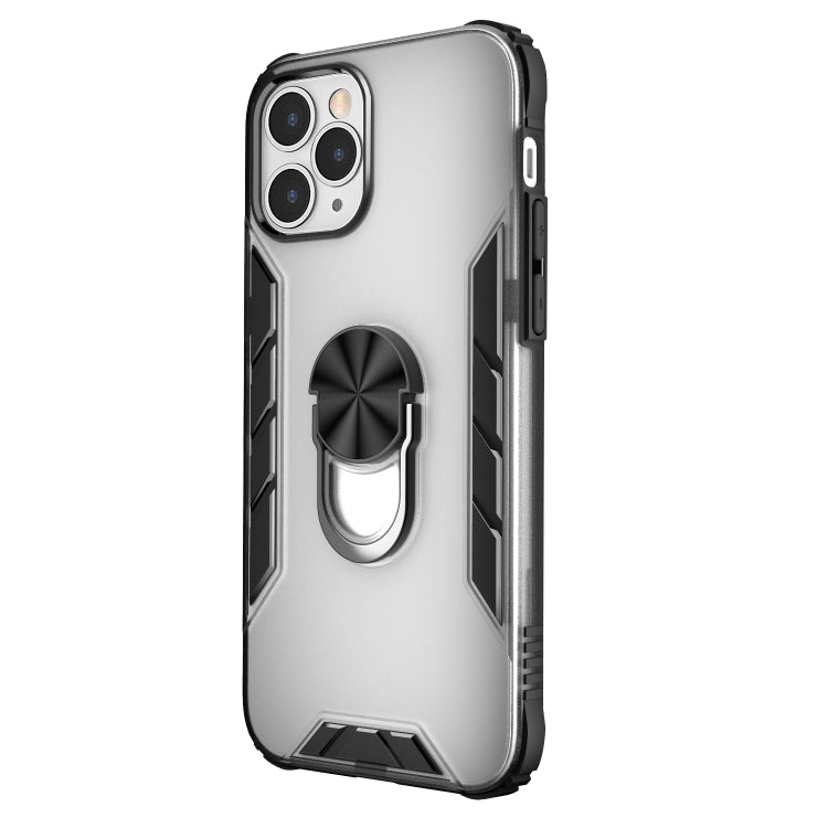 For iPhone 12 / 12 Pro Magnetic Frosted PC + Matte TPU Shockproof Case with Ring Holder