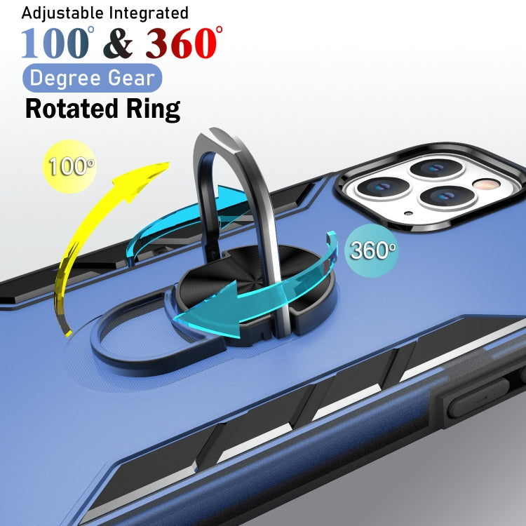 For iPhone 12 / 12 Pro Magnetic Frosted PC + Matte TPU Shockproof Case with Ring Holder