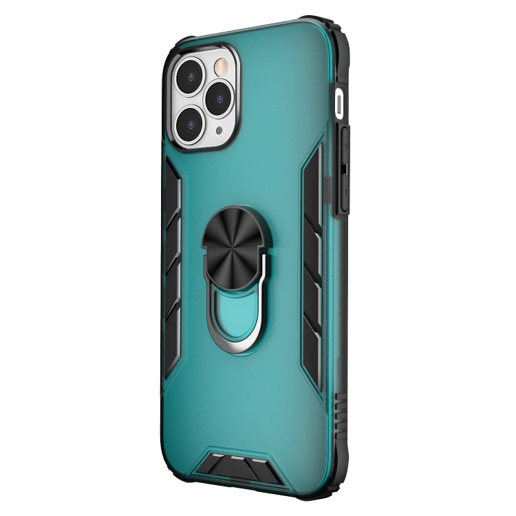For iPhone 12 / 12 Pro Magnetic Frosted PC + Matte TPU Shockproof Case with Ring Holder