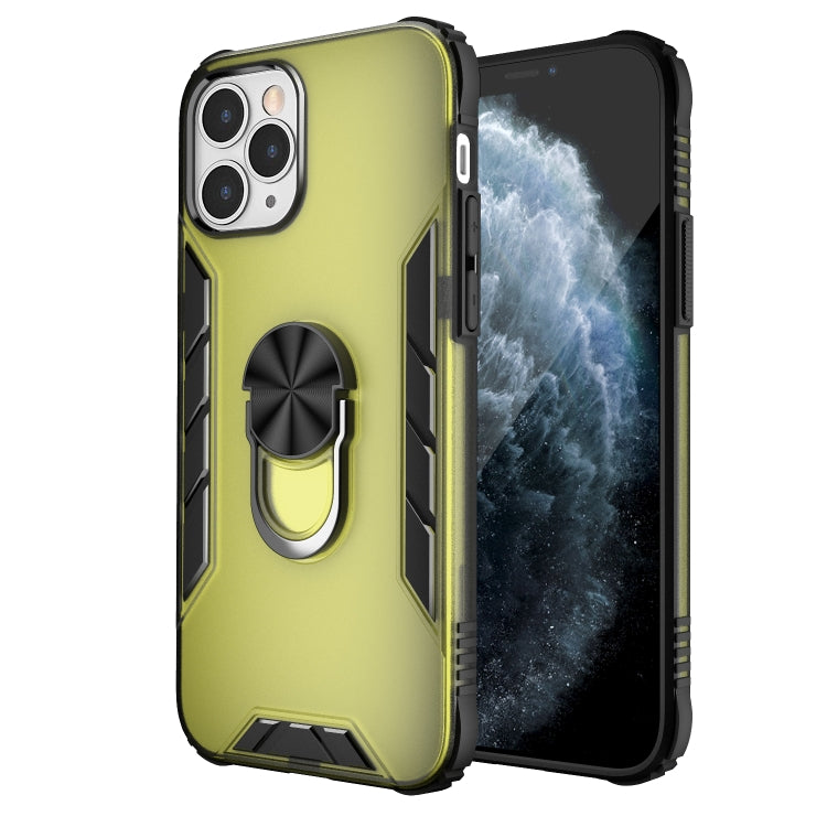 For iPhone 12 / 12 Pro Magnetic Frosted PC + Matte TPU Shockproof Case with Ring Holder