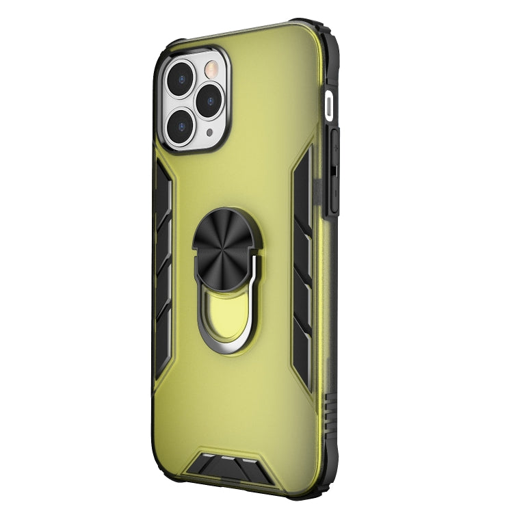 For iPhone 12 / 12 Pro Magnetic Frosted PC + Matte TPU Shockproof Case with Ring Holder