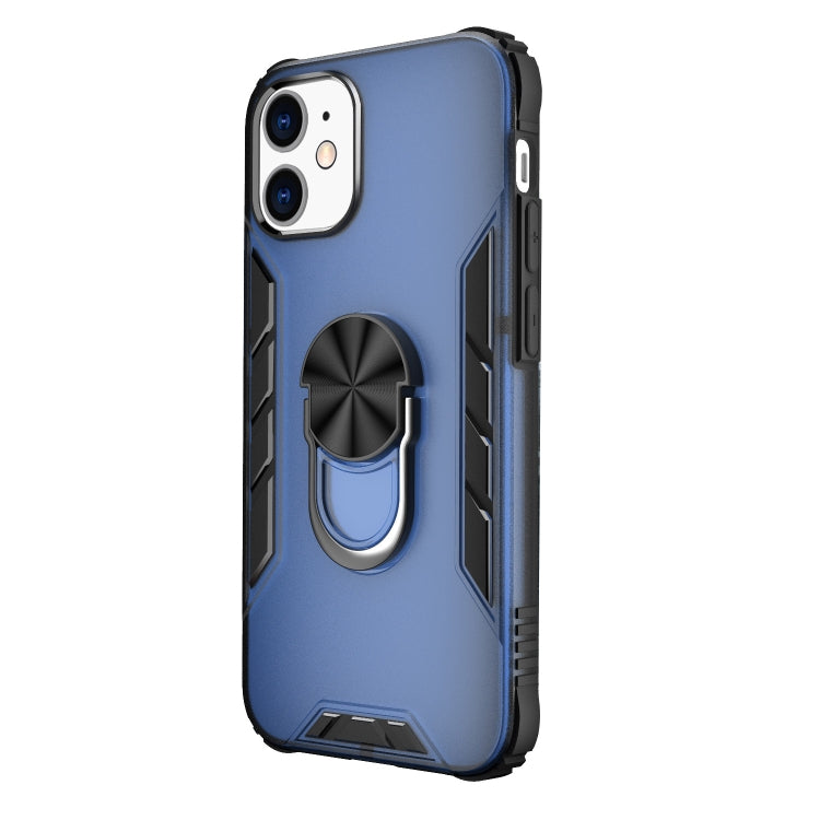 For iPhone 12 mini Magnetic Frosted PC + Matte TPU Shockproof Case with Ring Holder