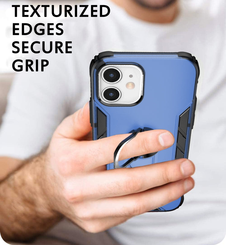 For iPhone 12 mini Magnetic Frosted PC + Matte TPU Shockproof Case with Ring Holder