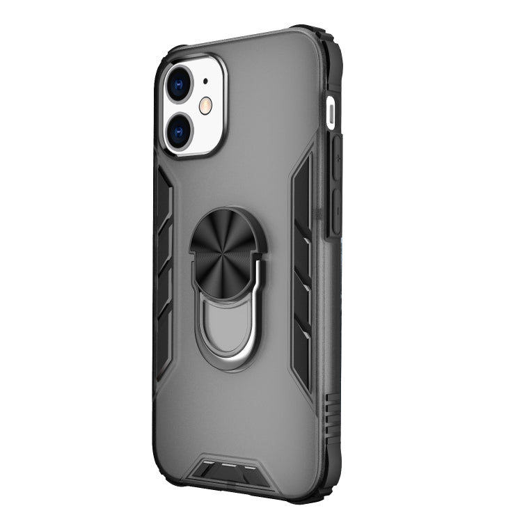 For iPhone 12 mini Magnetic Frosted PC + Matte TPU Shockproof Case with Ring Holder
