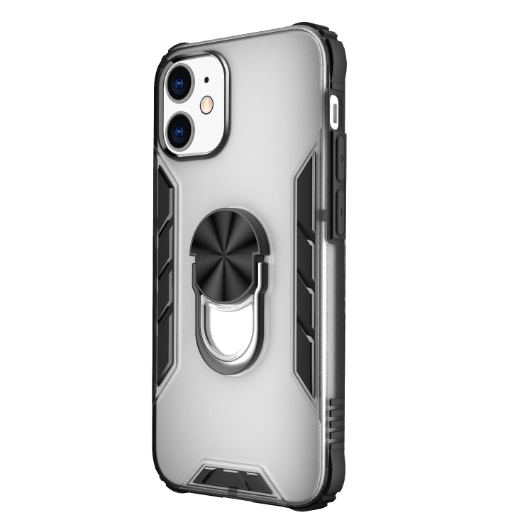 For iPhone 12 mini Magnetic Frosted PC + Matte TPU Shockproof Case with Ring Holder