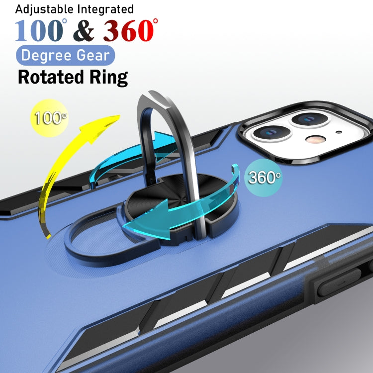 For iPhone 12 mini Magnetic Frosted PC + Matte TPU Shockproof Case with Ring Holder
