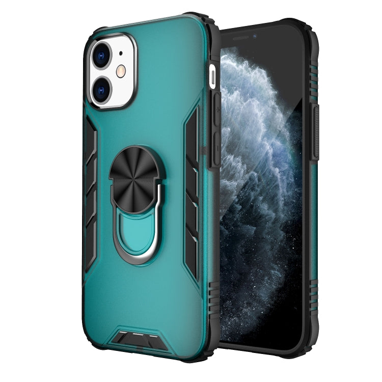 For iPhone 12 mini Magnetic Frosted PC + Matte TPU Shockproof Case with Ring Holder