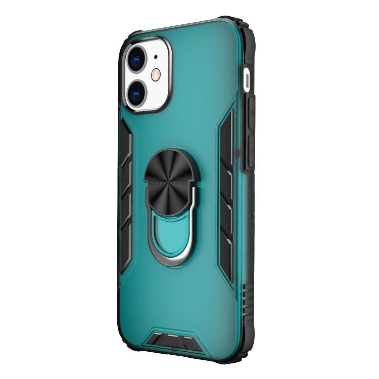 For iPhone 12 mini Magnetic Frosted PC + Matte TPU Shockproof Case with Ring Holder