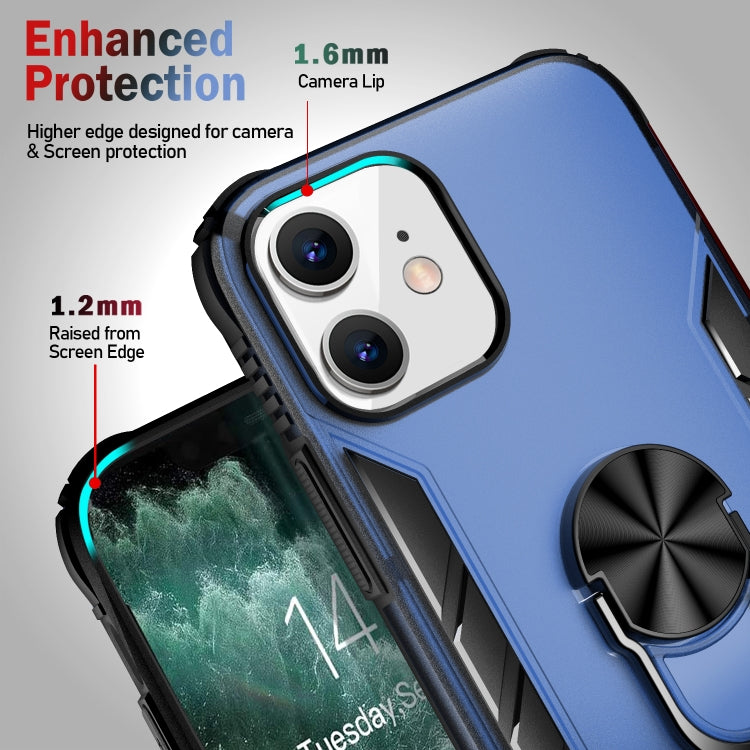 For iPhone 12 mini Magnetic Frosted PC + Matte TPU Shockproof Case with Ring Holder