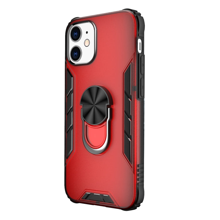 For iPhone 12 mini Magnetic Frosted PC + Matte TPU Shockproof Case with Ring Holder