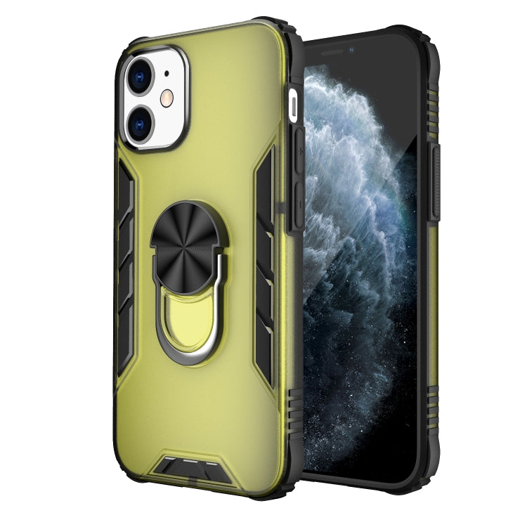 For iPhone 12 mini Magnetic Frosted PC + Matte TPU Shockproof Case with Ring Holder