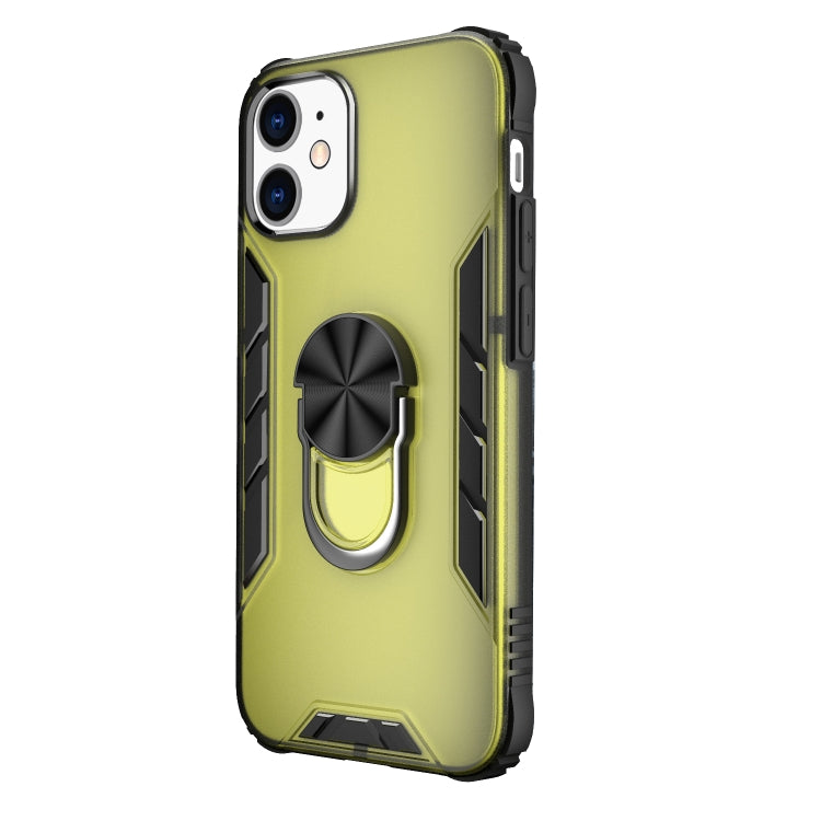 For iPhone 12 mini Magnetic Frosted PC + Matte TPU Shockproof Case with Ring Holder