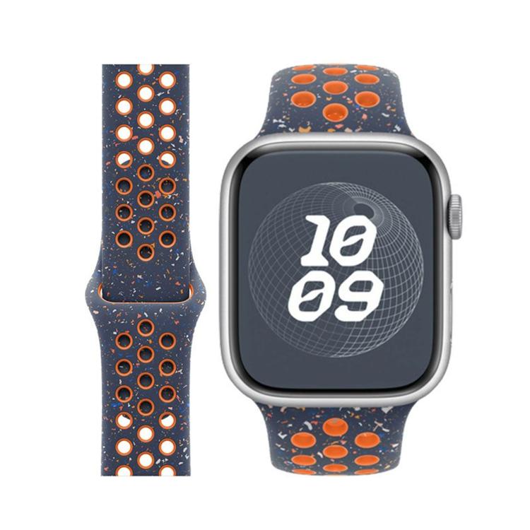 For Apple Watch Series 38mm Butterfly Buckle Color Dot Silicone Watch Band with 3D Curved Film