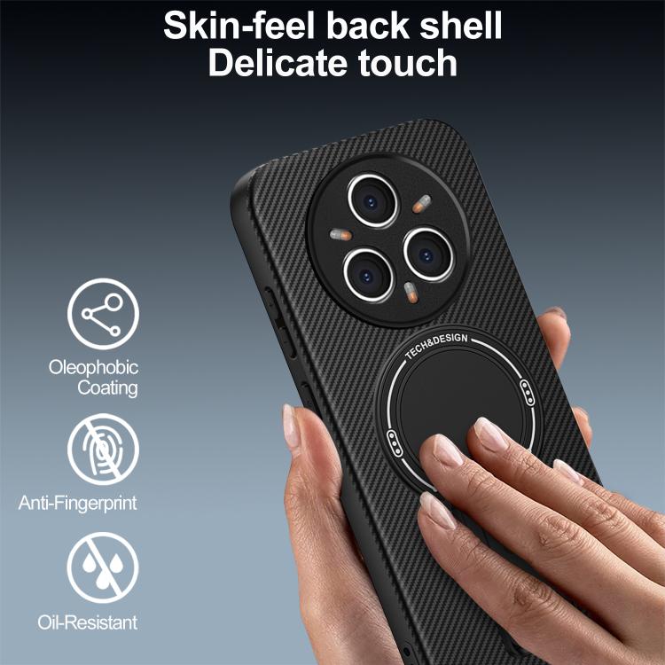 For Realme 14 Pro+ Carbon Fiber Texture MagSafe Phone Case with Holder