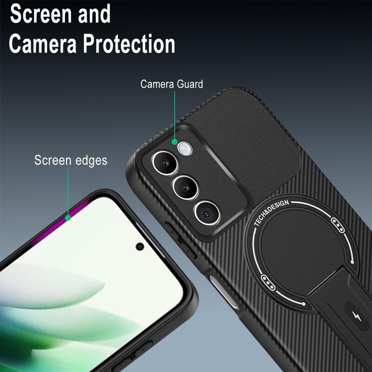 For Redmi 15 5G Global / 15 4G SEA 169mm Carbon Fiber Texture MagSafe Phone Case with Holder